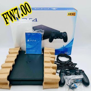 プレイステーション4(PlayStation4)の【FW7.00】PS4 CUH-2200A 500GB ジェット ブラック 完品(家庭用ゲーム機本体)