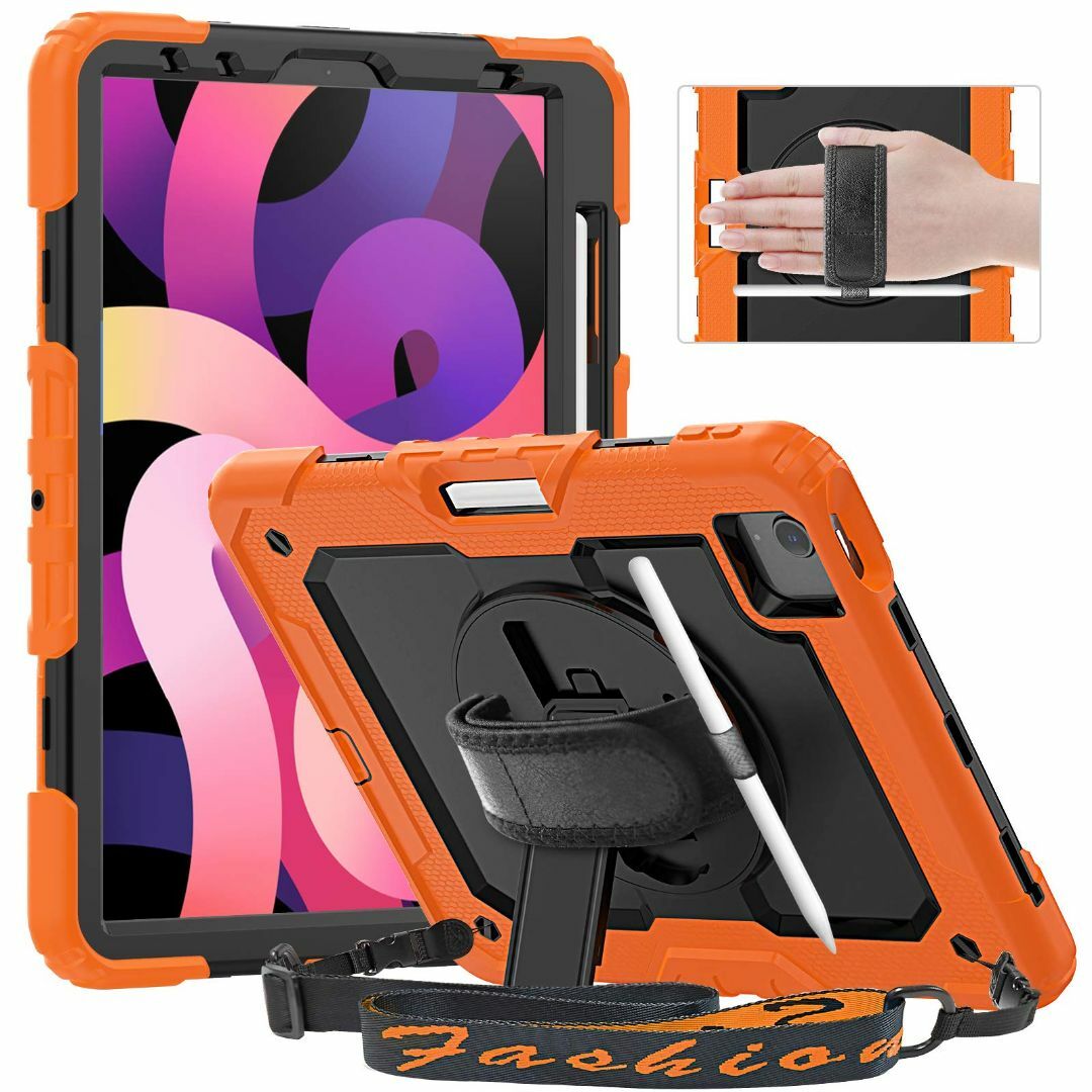 【色: ブラック+オレンジ】Timecity iPad Air ケース 第 5  スマホ/家電/カメラのPC/タブレット(タブレット)の商品写真