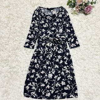 マックスマーラ(Max Mara)の【美品】マックスマーラウィークエンドライン ワンピース シルク混 花柄 Mサイズ(ひざ丈ワンピース)