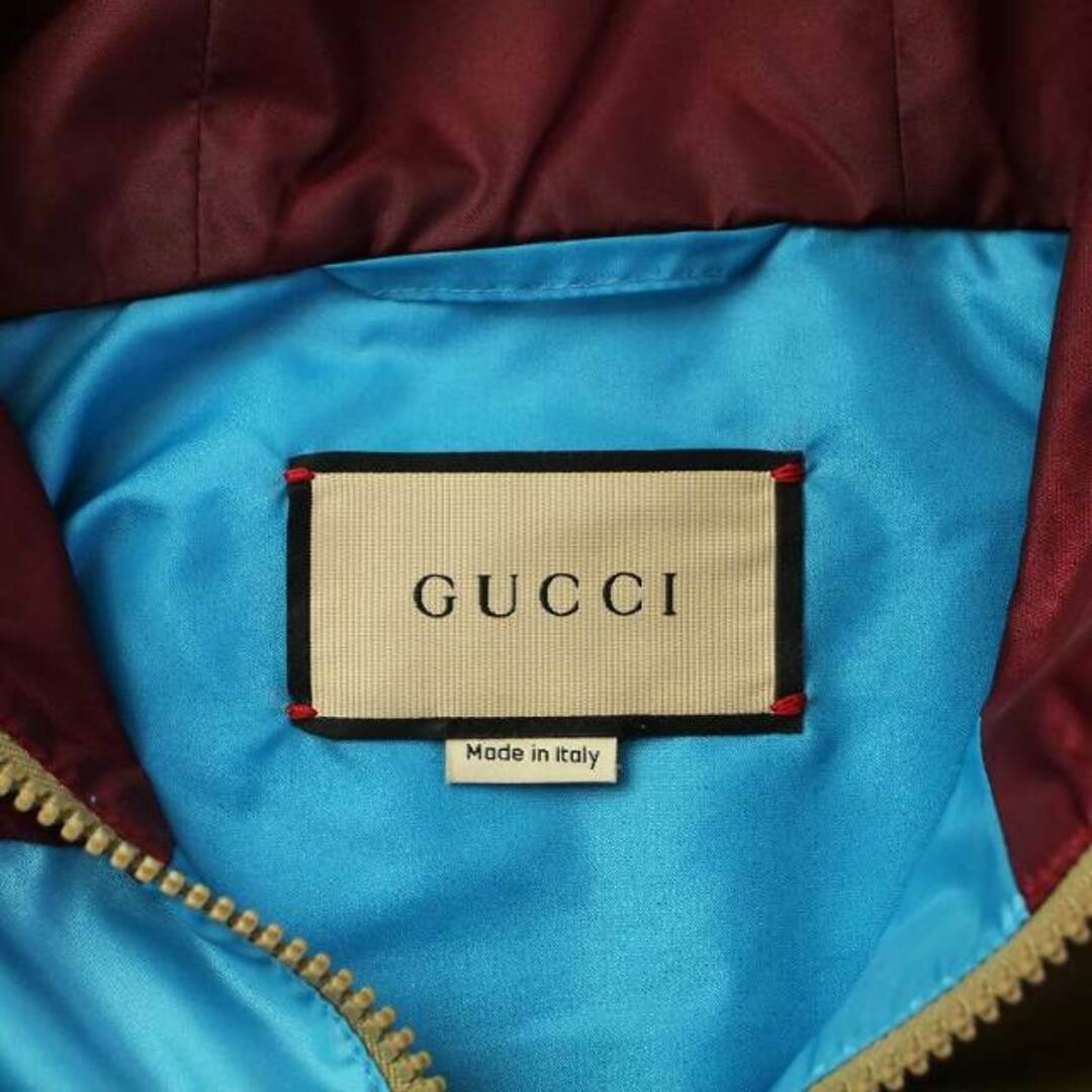 Gucci(グッチ)のGUCCI 23SS フーデッドジャケット バイカラー ロゴワッペン 48 XL メンズのジャケット/アウター(ブルゾン)の商品写真