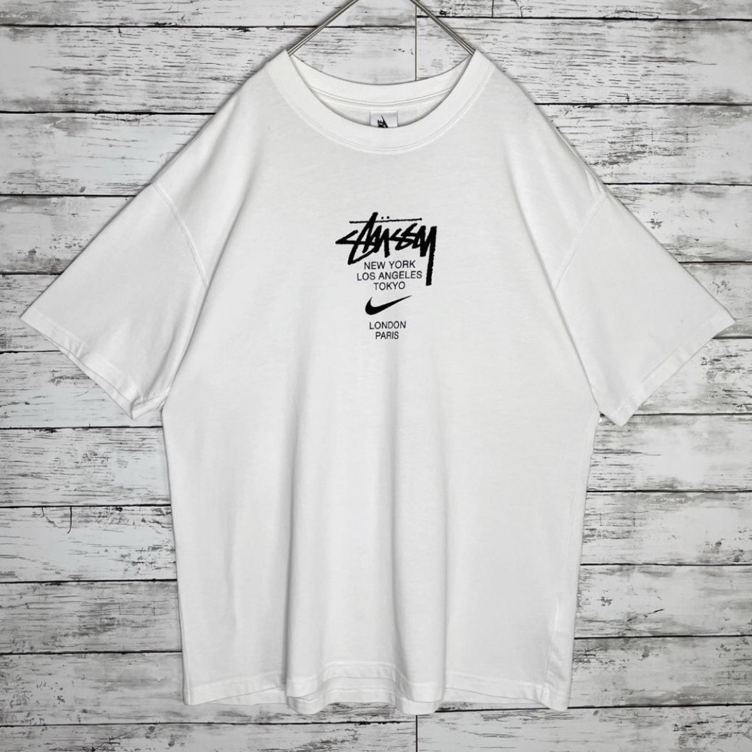 STUSSY(ステューシー)の【即完売モデル】 ナイキ ステューシー コラボ Tシャツ センターロゴ 入手困難 メンズのトップス(Tシャツ/カットソー(半袖/袖なし))の商品写真