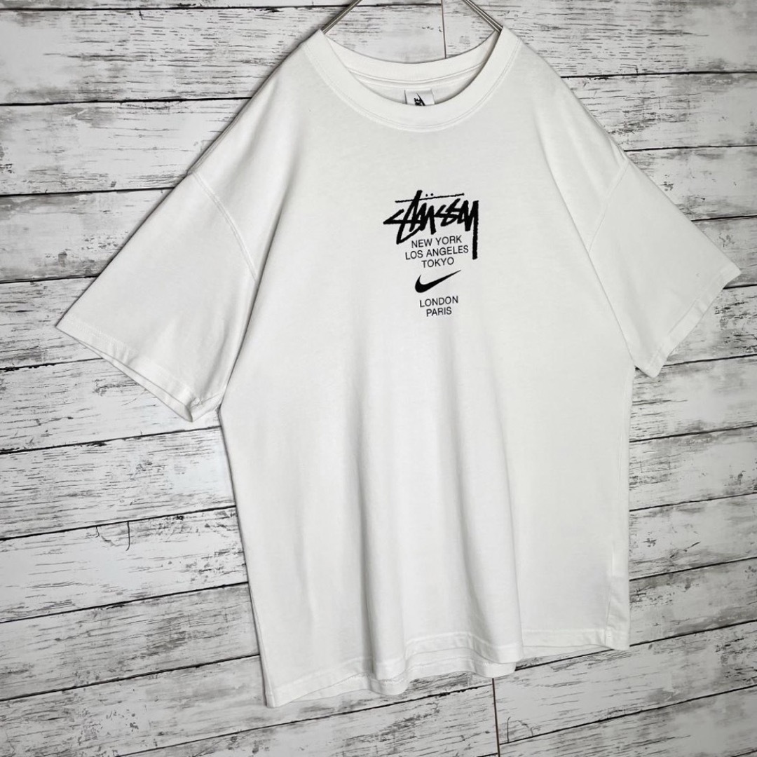 STUSSY(ステューシー)の【即完売モデル】 ナイキ ステューシー コラボ Tシャツ センターロゴ 入手困難 メンズのトップス(Tシャツ/カットソー(半袖/袖なし))の商品写真