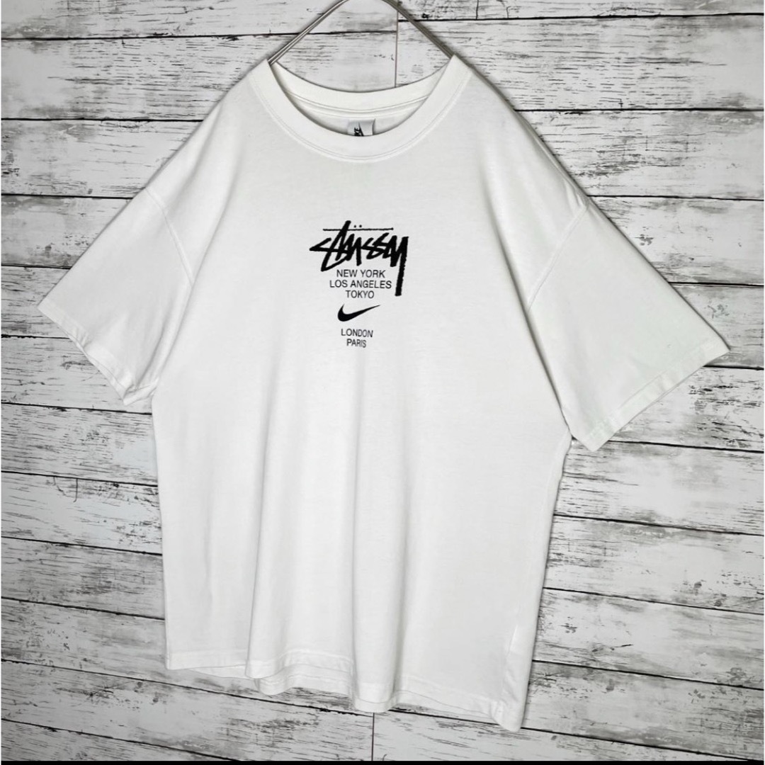 STUSSY(ステューシー)の【即完売モデル】 ナイキ ステューシー コラボ Tシャツ センターロゴ 入手困難 メンズのトップス(Tシャツ/カットソー(半袖/袖なし))の商品写真