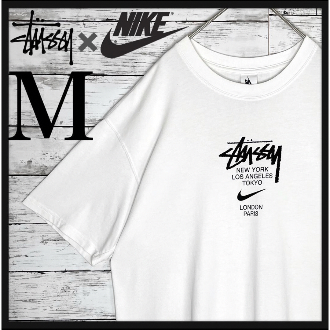 STUSSY(ステューシー)の【即完売モデル】 ナイキ ステューシー コラボ Tシャツ センターロゴ 入手困難 メンズのトップス(Tシャツ/カットソー(半袖/袖なし))の商品写真