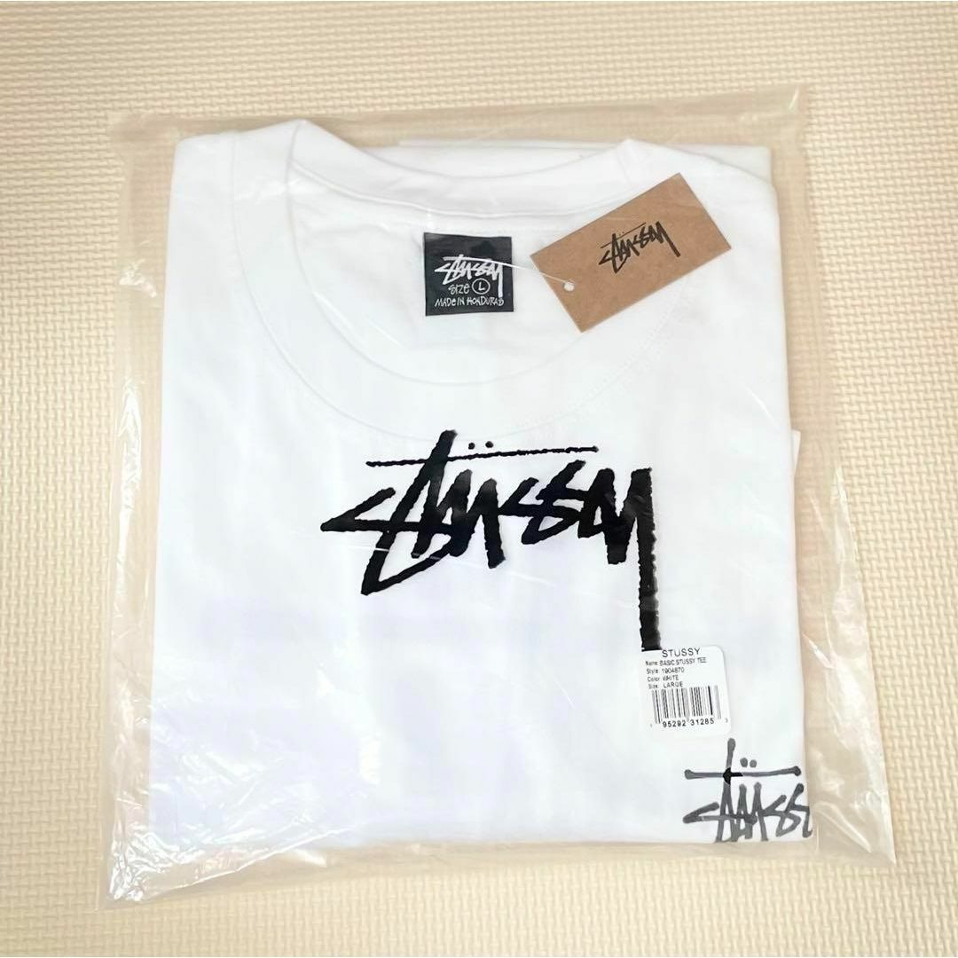 STUSSY(ステューシー)のSTUSSY Tシャツ Basic Stussy Tee 白　ホワイト　L メンズのトップス(Tシャツ/カットソー(半袖/袖なし))の商品写真