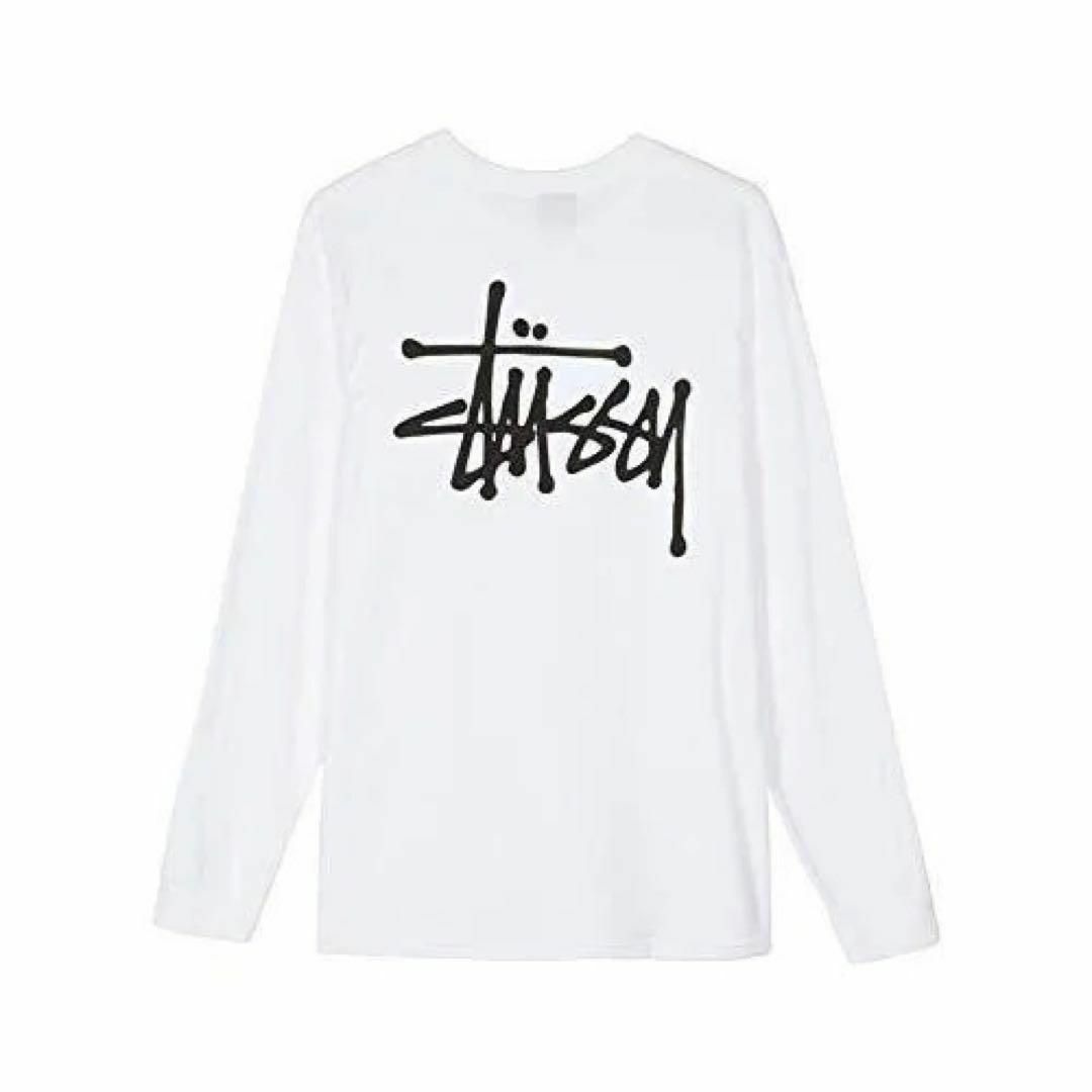 STUSSY(ステューシー)のステューシー BASIC STUSSY L/S TEE ロングスリーブ　白　L メンズのトップス(Tシャツ/カットソー(七分/長袖))の商品写真