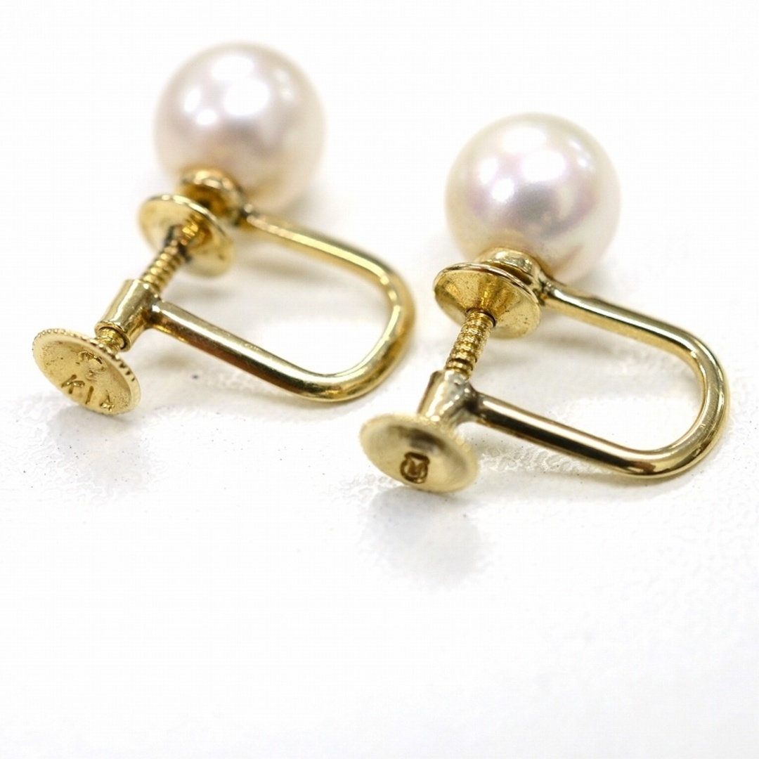 MIKIMOTO(ミキモト)のミキモト(MIKIMOTO) K14YG パール7.6mm イヤリング 2.8g 【中古】 JA-18736 レディースのアクセサリー(イヤリング)の商品写真