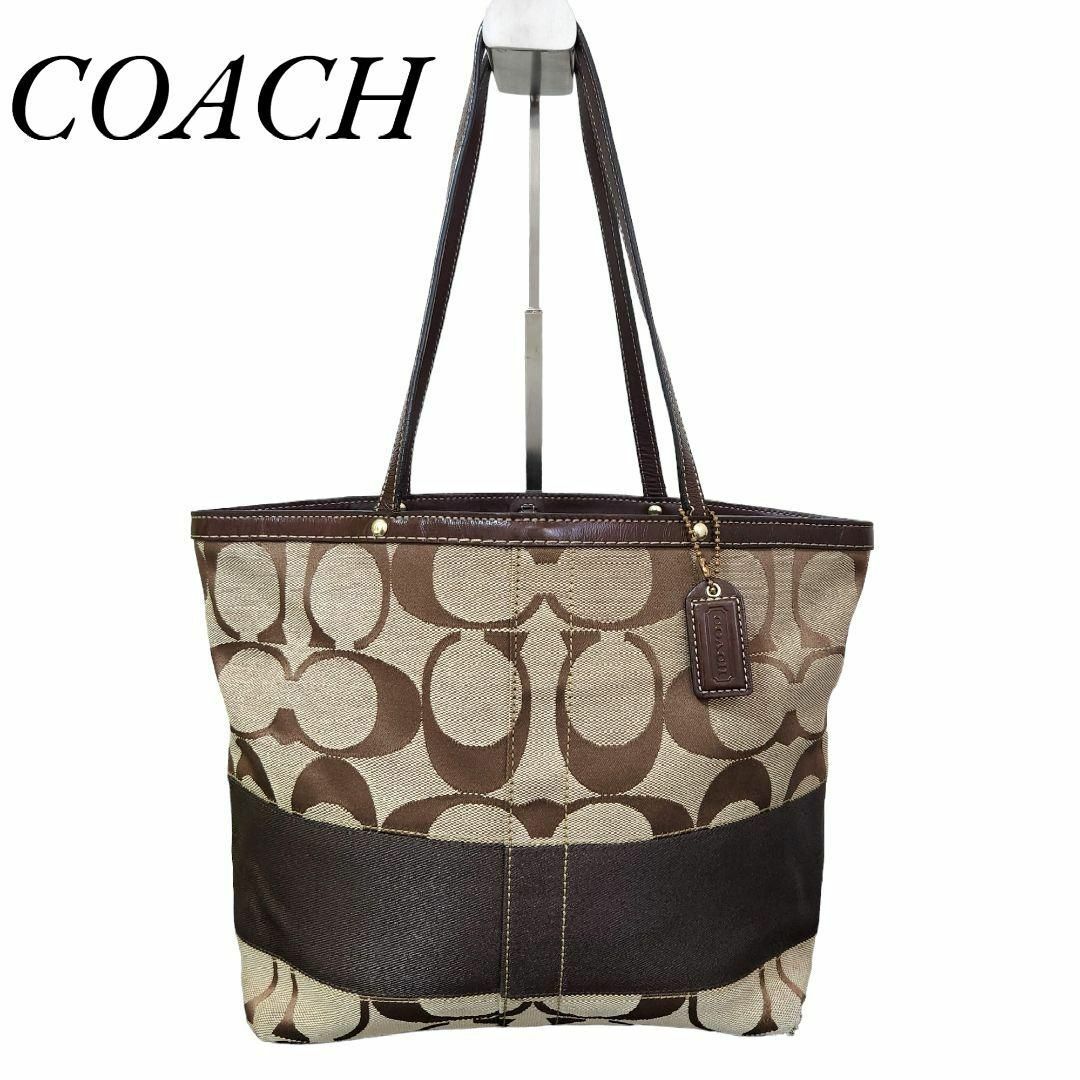 COACH(コーチ)のCOACH コーチ キャンバストートバッグ シグネチャー 10124 ブラウン レディースのバッグ(トートバッグ)の商品写真