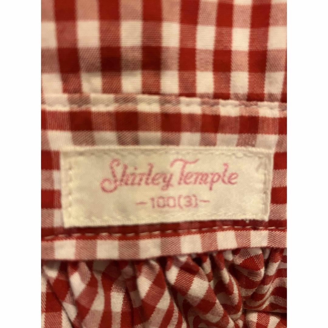 Shirley Temple(シャーリーテンプル)のシャーリーテンプル　ジャンパースカート100サイズ　赤いチェックとリボンが可愛い キッズ/ベビー/マタニティのキッズ服女の子用(90cm~)(スカート)の商品写真