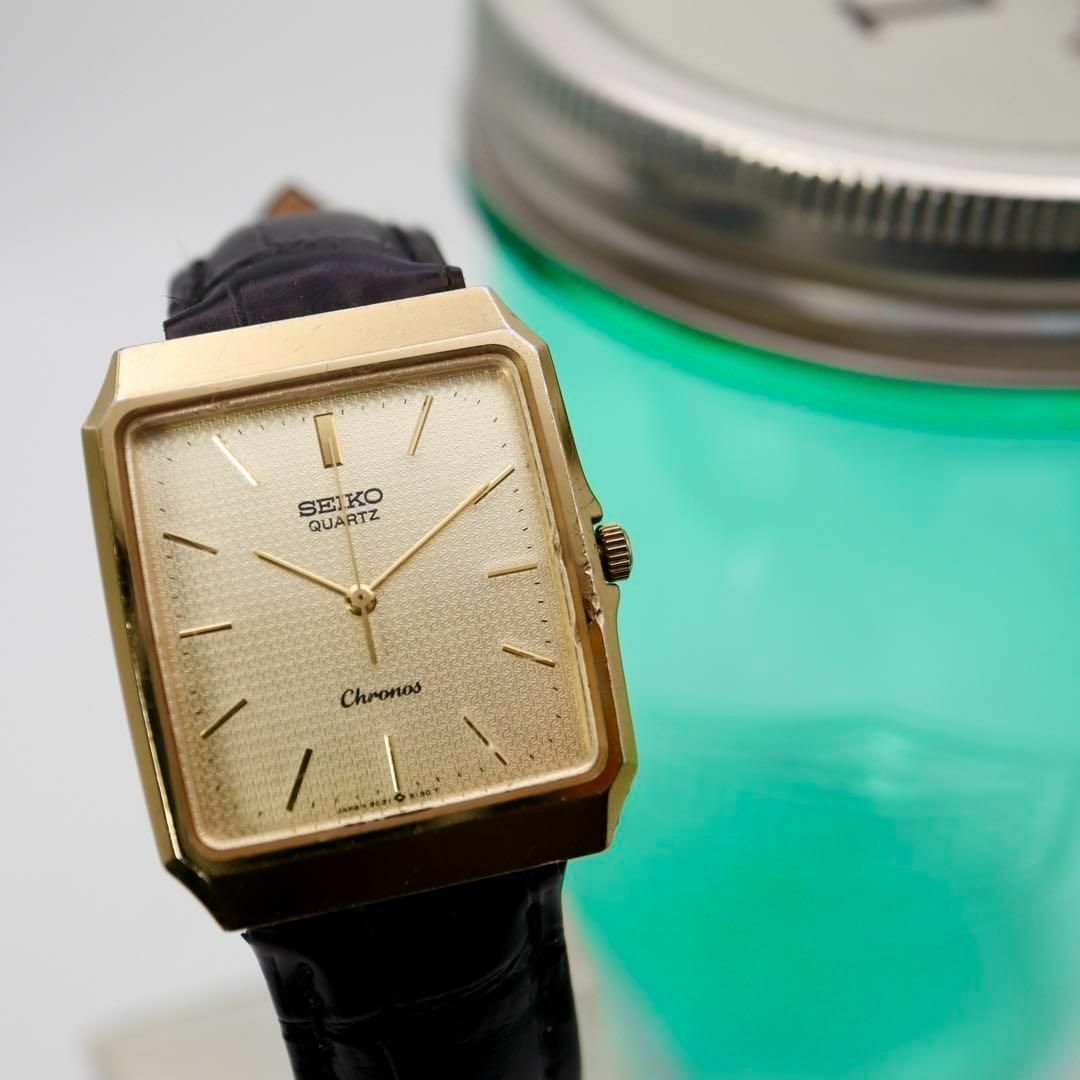 SEIKO(セイコー)のSEIKO CHRONOS スクエア ゴールド クォーツ メンズ腕時計 788 メンズの時計(腕時計(アナログ))の商品写真