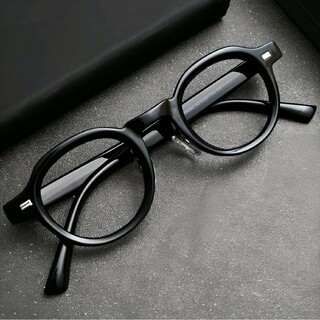 ■ 新品 眼鏡 フレーム  ボストン ブラック（ UVカットレンズ）メガネ