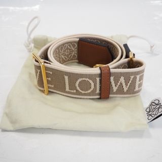 LOEWE - ロエベ ショルダーストラップ アナグラム ストラップ ジャカード&カーフ ナチュラル/タン Th960162 超美品・中古