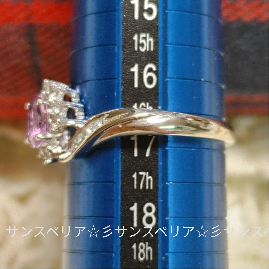 K14 パープルサファイアとダイヤモンドのリング レディースのアクセサリー(リング(指輪))の商品写真