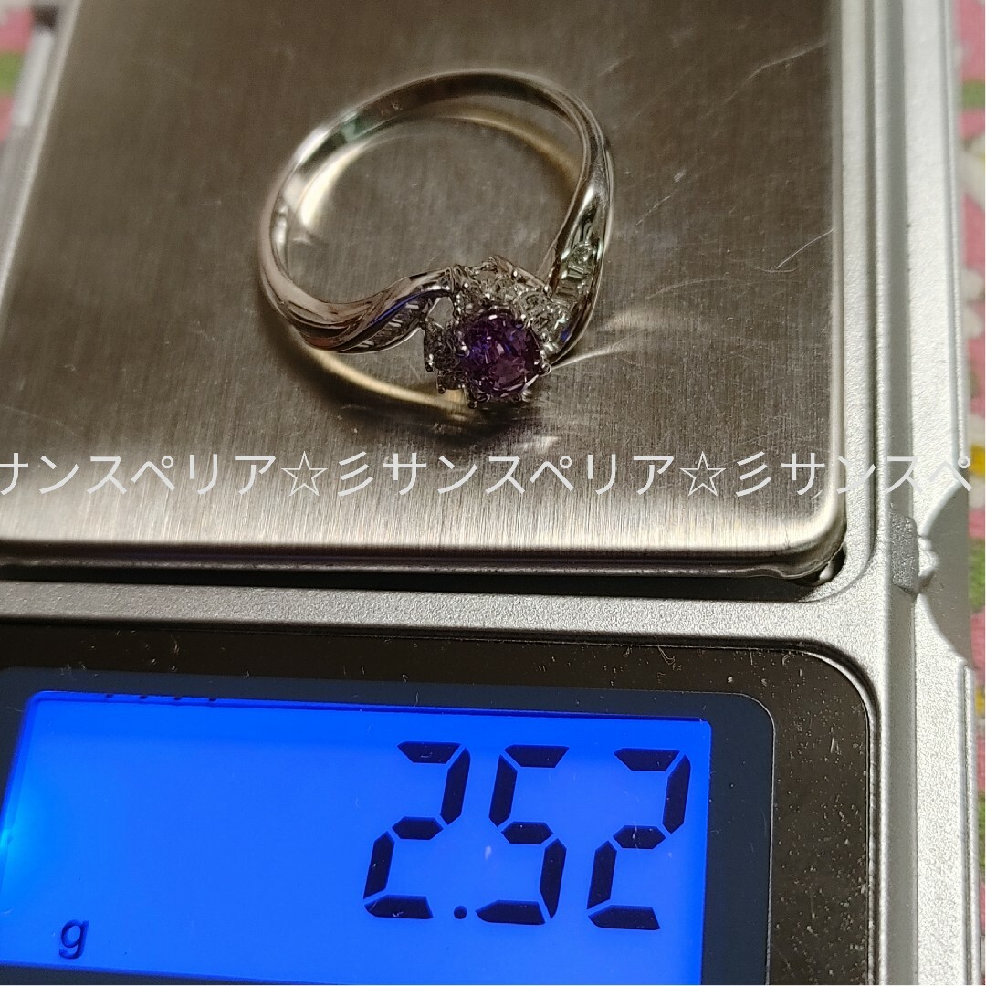 K14 パープルサファイアとダイヤモンドのリング レディースのアクセサリー(リング(指輪))の商品写真