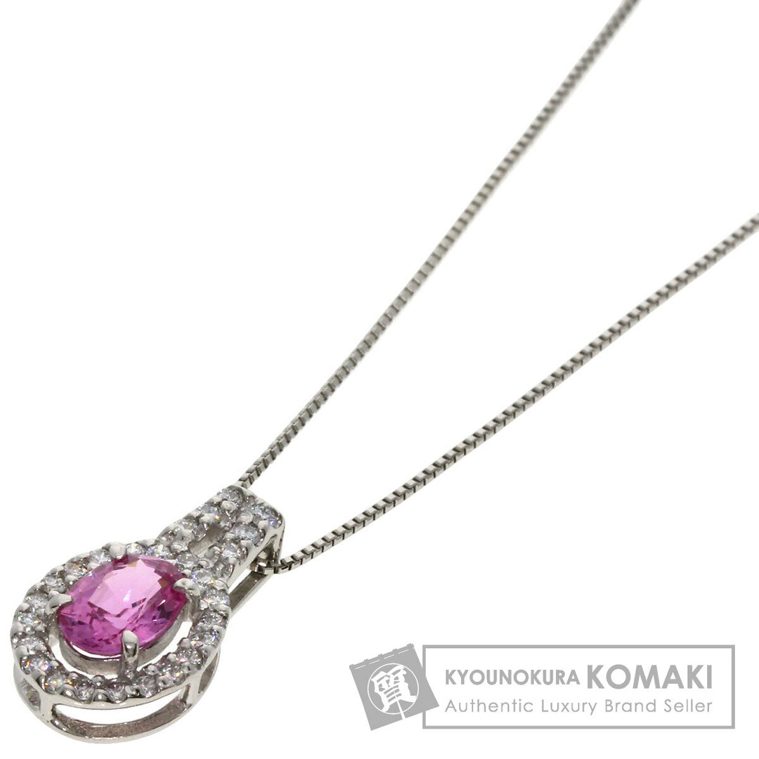 SELECT JEWELRY ピンクサファイア ダイヤモンド ネックレス PT900 PT850 レディース レディースのアクセサリー(ネックレス)の商品写真