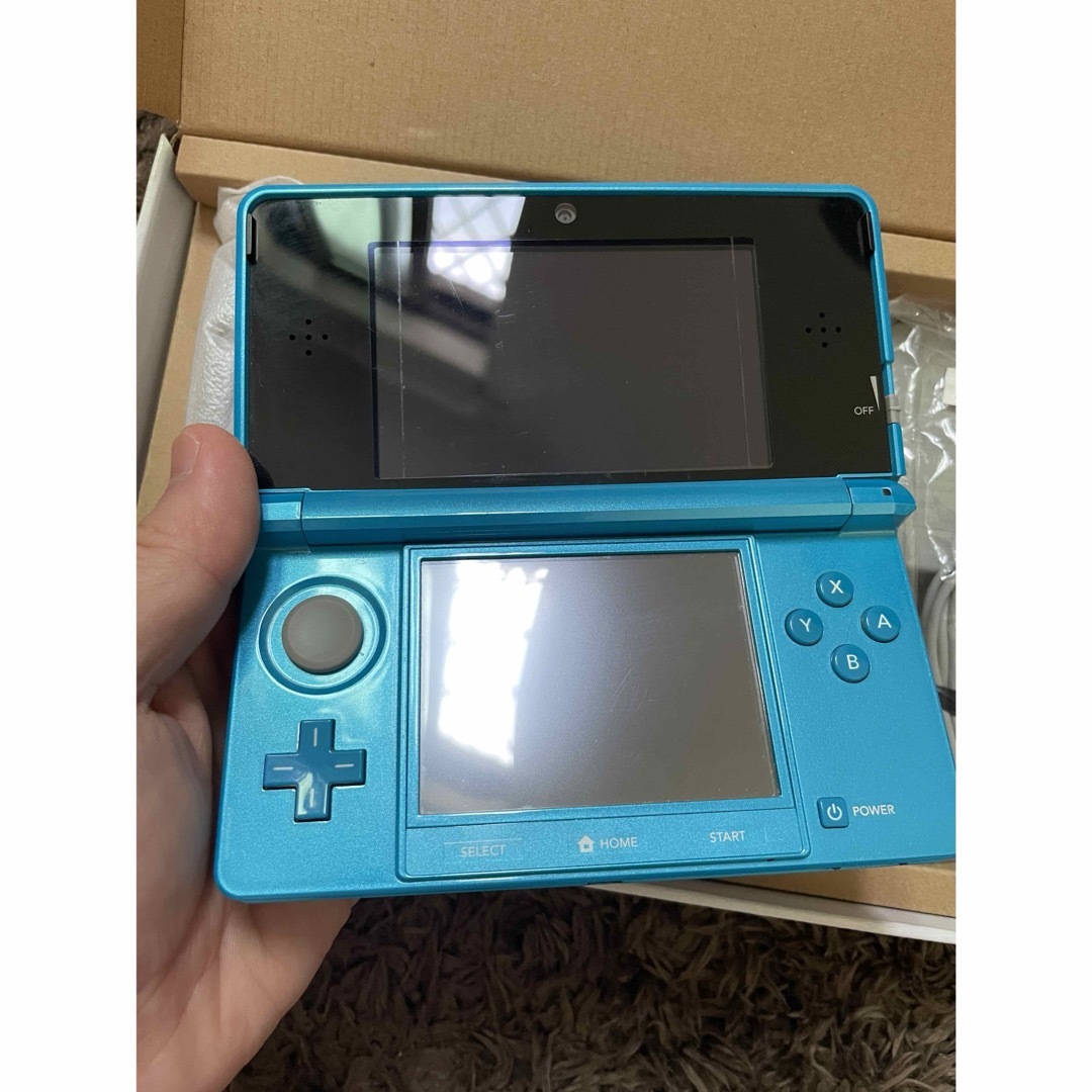 ニンテンドー3DS(ニンテンドー3DS)の3ds ライトブルー　本体　良品 エンタメ/ホビーのゲームソフト/ゲーム機本体(携帯用ゲーム機本体)の商品写真