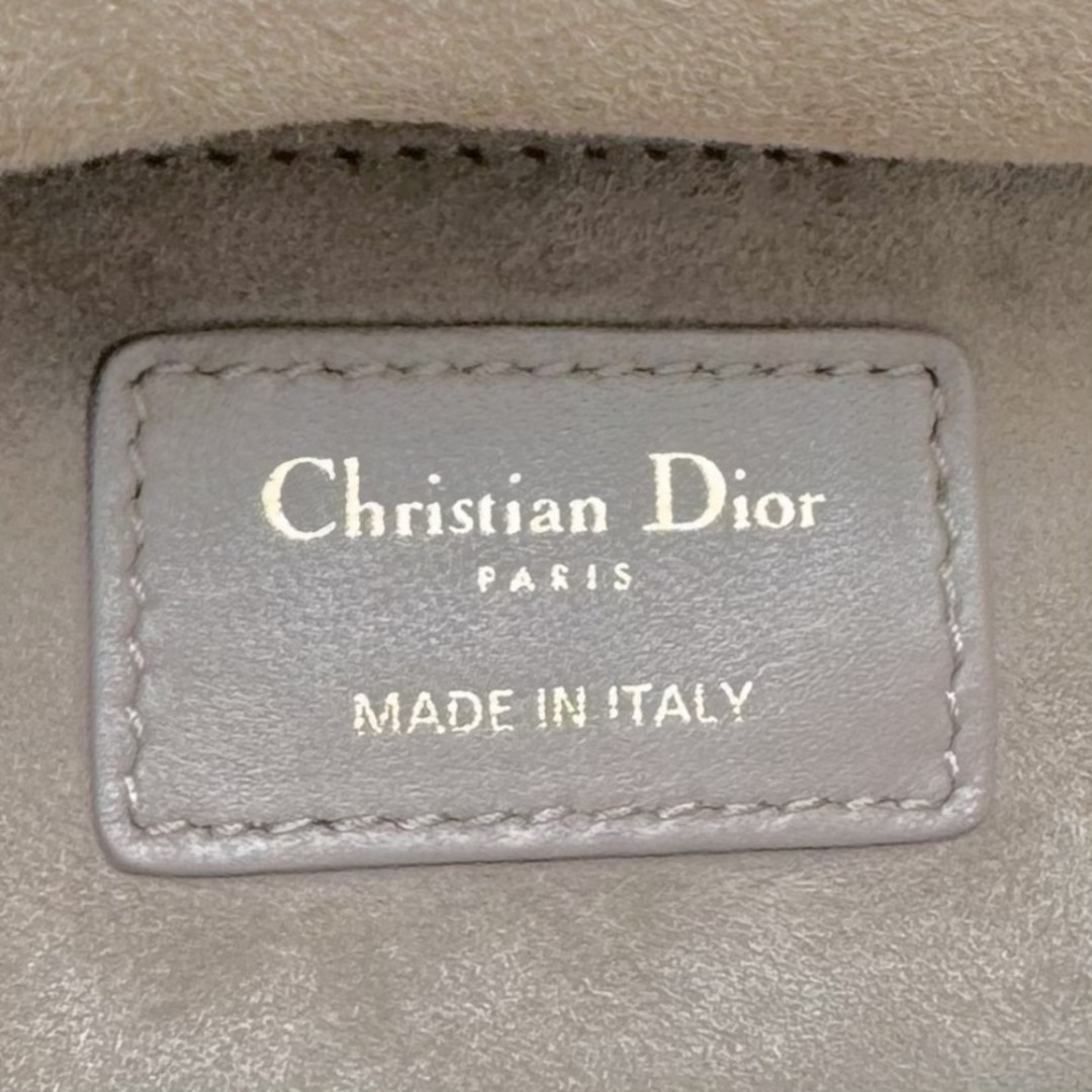 Christian Dior(クリスチャンディオール)のクリスチャンディオール CHRISTIAN DIOR レディディオール LADY DIOR ミディアムバッグ カナージュ バッグ トートバッグ ショルダーバッグ ラムスキン グレージュ ゴールド金具 ハンドバッグ レディースのバッグ(トートバッグ)の商品写真