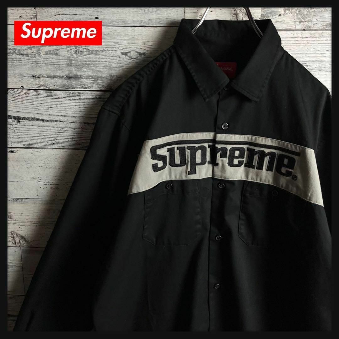 Supreme(シュプリーム)の【即完売モデル】シュプリーム ☆ センタービッグロゴ入り 長袖 ワークシャツ メンズのトップス(シャツ)の商品写真