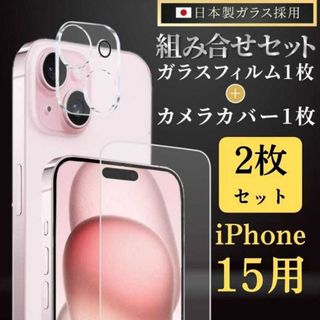 iPhone15 フィルム 強化ガラス カメラカバー カメラ保護 2枚(保護フィルム)