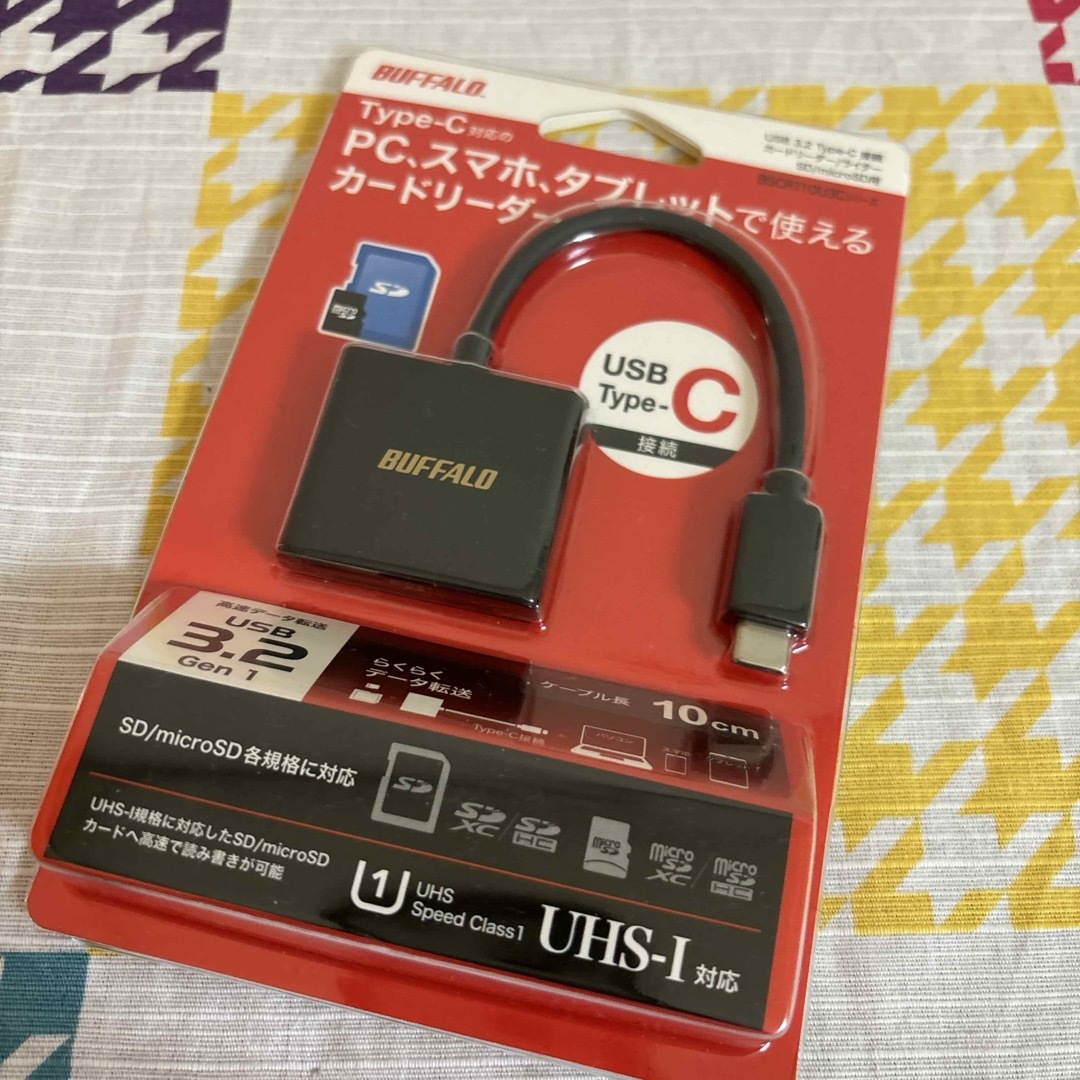 BUFFALO USB3.2 Gen1 Type-C カードリーダー BSCR1 スマホ/家電/カメラのPC/タブレット(PC周辺機器)の商品写真