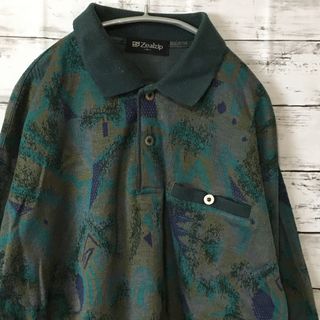 アートヴィンテージ(ART VINTAGE)の【希少】Zealzip ヴィンテージ スウェット メンズ 緑 グリーン 総柄(スウェット)