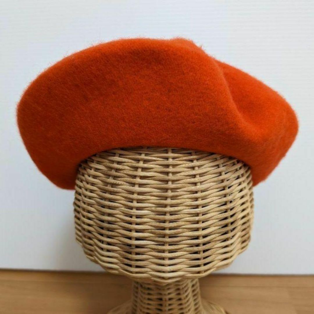 可愛い　ミカン　フェルトベレー帽　果物　オレンジ レディースの帽子(ハンチング/ベレー帽)の商品写真