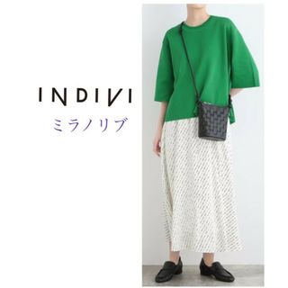 INDIVI - GWセール中❤INDIVI✨【洗える/6分袖】ワイドシルエットサマーニット