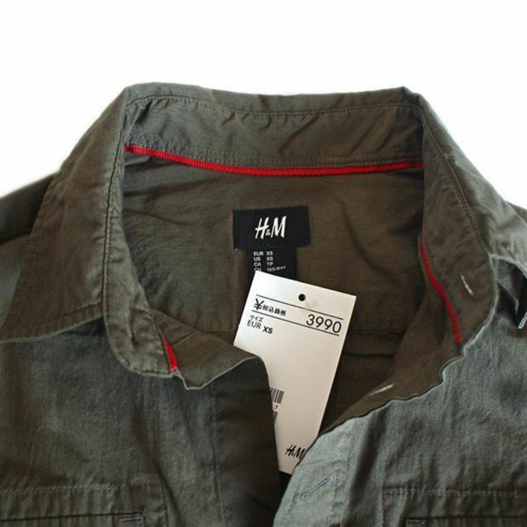 H&M(エイチアンドエム)の新品タグ付き H&M シャツ カーキ 緑 XS 長袖 エイチアンドエム 2way メンズのトップス(シャツ)の商品写真