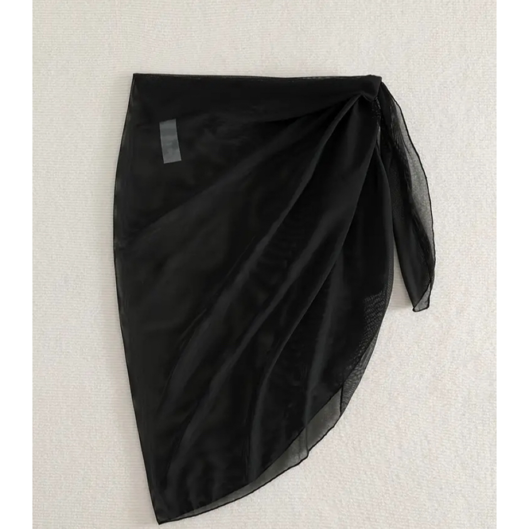 水着　パレオ　黒 レディースの水着/浴衣(水着)の商品写真