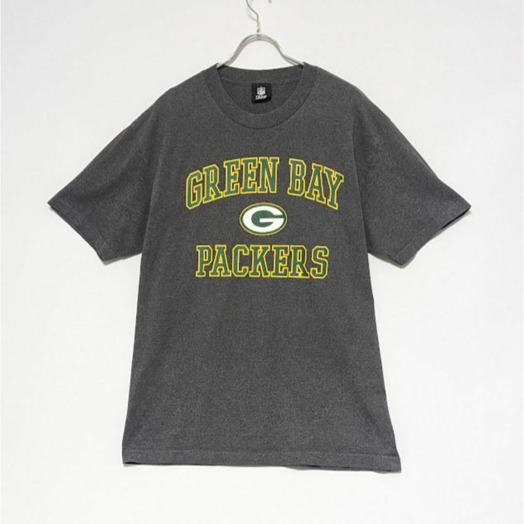 古着 Tシャツ アメカジ NFL グリーンベイ パッカーズ プリント グレー メンズのトップス(Tシャツ/カットソー(半袖/袖なし))の商品写真