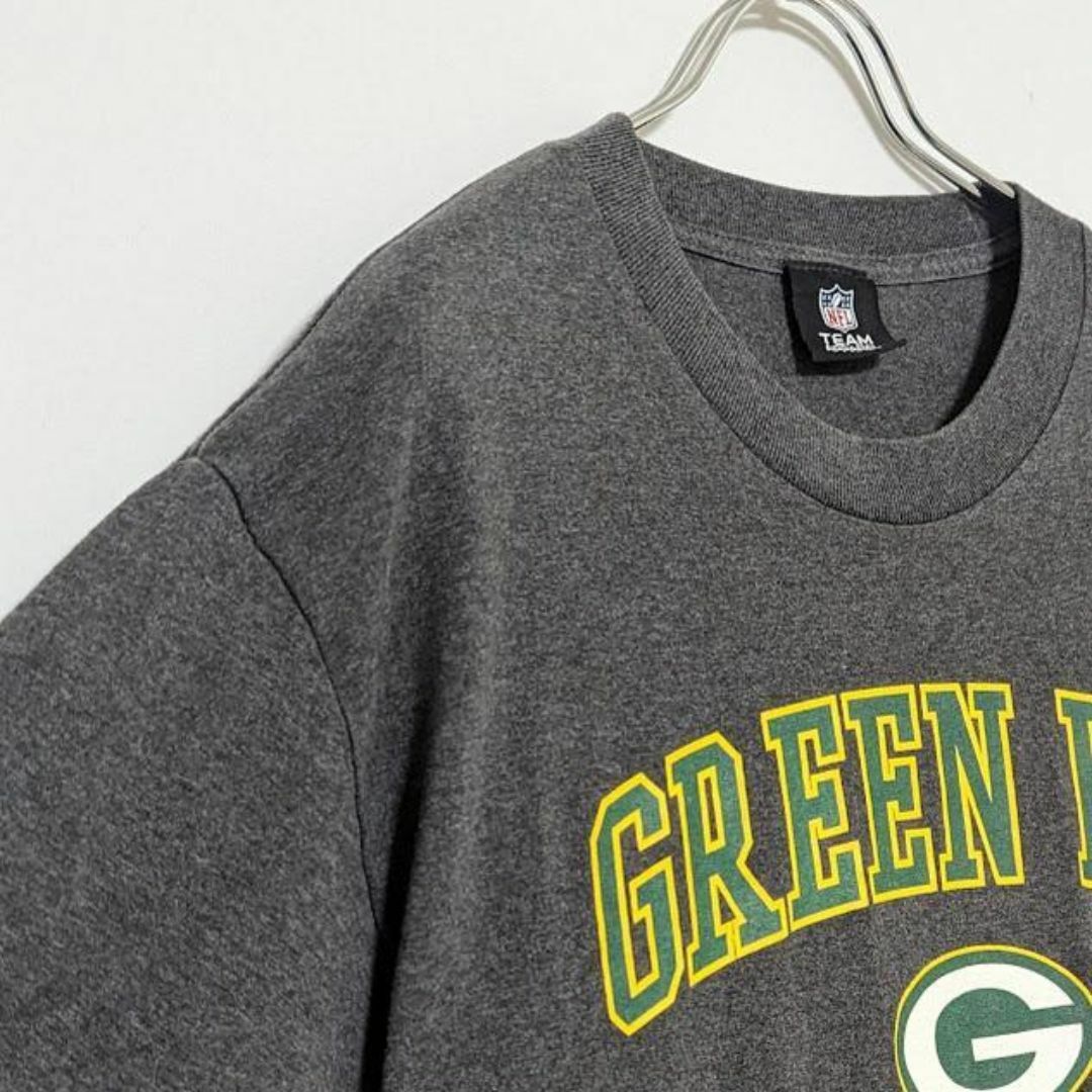 古着 Tシャツ アメカジ NFL グリーンベイ パッカーズ プリント グレー メンズのトップス(Tシャツ/カットソー(半袖/袖なし))の商品写真