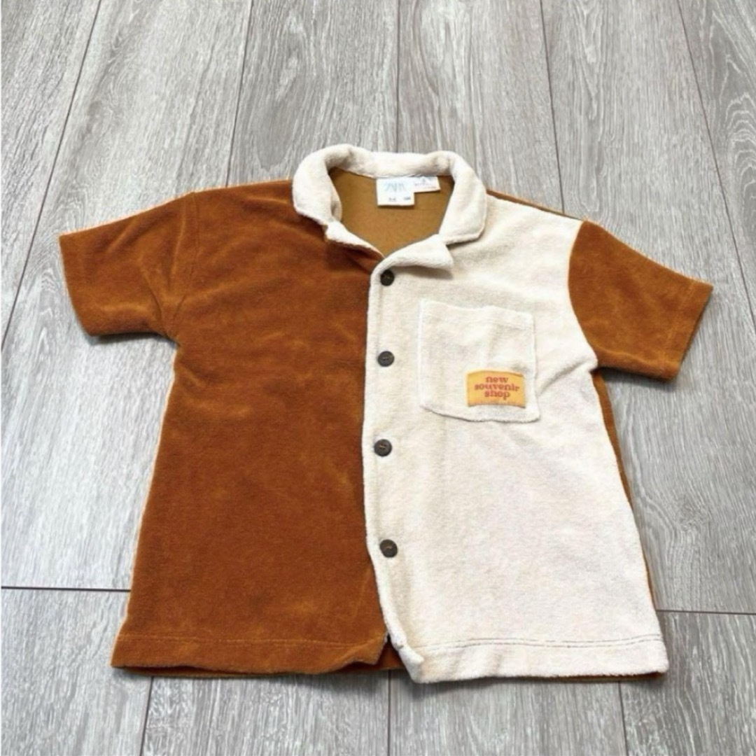 ZARA KIDS(ザラキッズ)の【未使用に近い】ZARA ザラ ザラキッズ カラーブロックテリーシャツ 100 キッズ/ベビー/マタニティのキッズ服男の子用(90cm~)(Tシャツ/カットソー)の商品写真