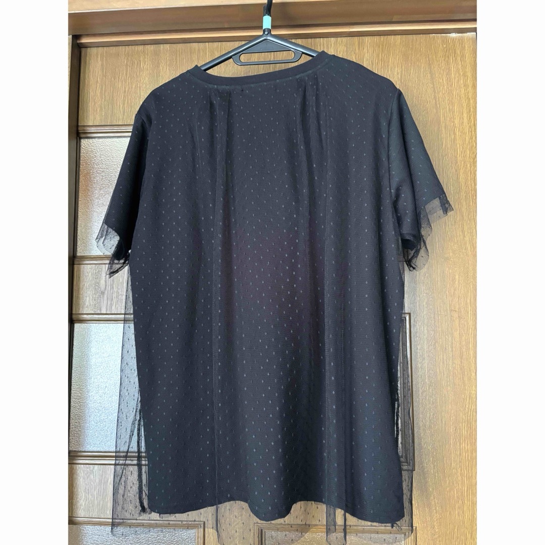 限定値下 ドットチュールTシャツ  ブラック レディースのトップス(Tシャツ(半袖/袖なし))の商品写真