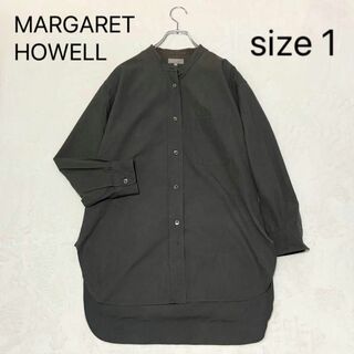 マーガレットハウエル(MARGARET HOWELL)のマーガレットハウエル バンドカラーシャツ カーキ(シャツ/ブラウス(長袖/七分))