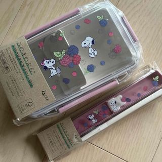 スヌーピー(SNOOPY)のスヌーピー ランチボックス ピンク ＋引フタ箸箱セット(弁当用品)