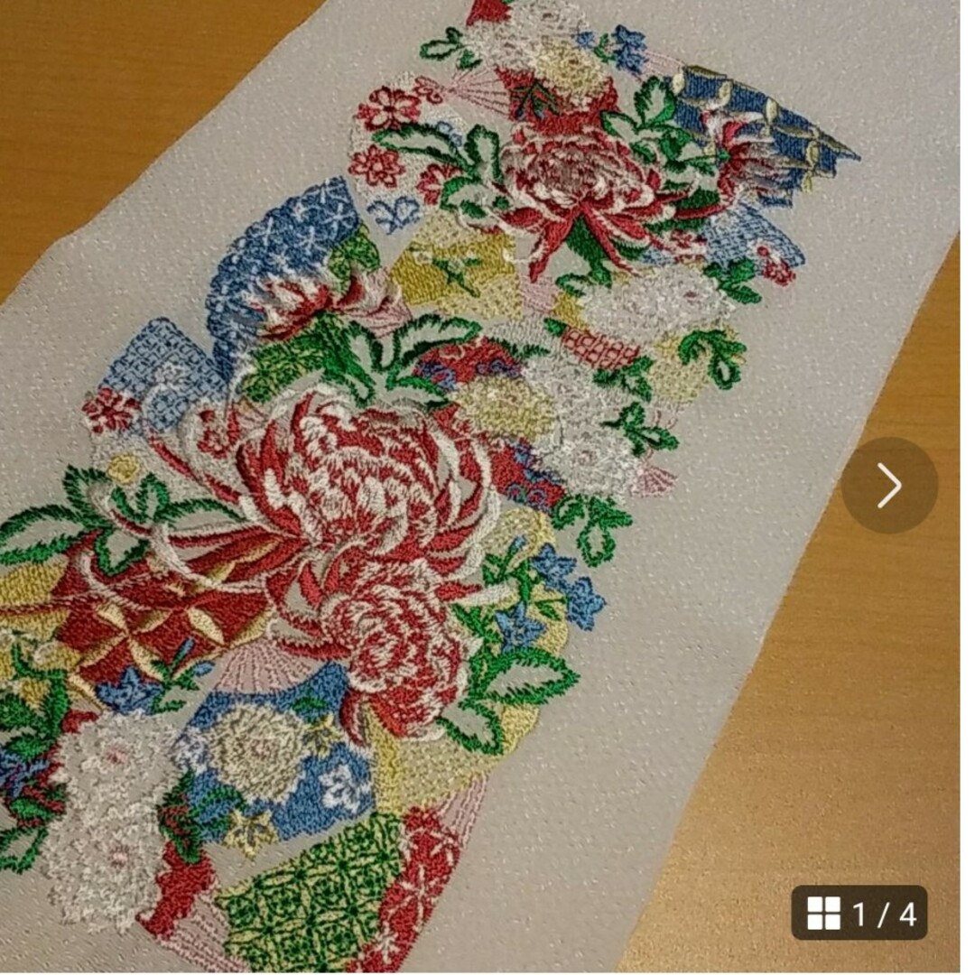 半襟　刺繍　白 レディースの水着/浴衣(和装小物)の商品写真