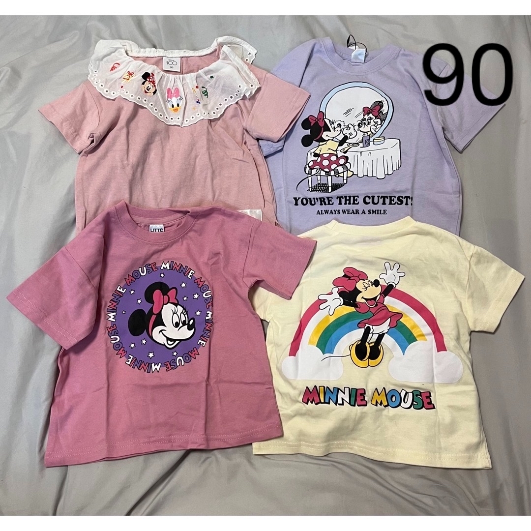 90 ディズニー　ミッキー　Tシャツ　バースデイ　ミニー　ピンク　保育園着 キッズ/ベビー/マタニティのキッズ服女の子用(90cm~)(Tシャツ/カットソー)の商品写真