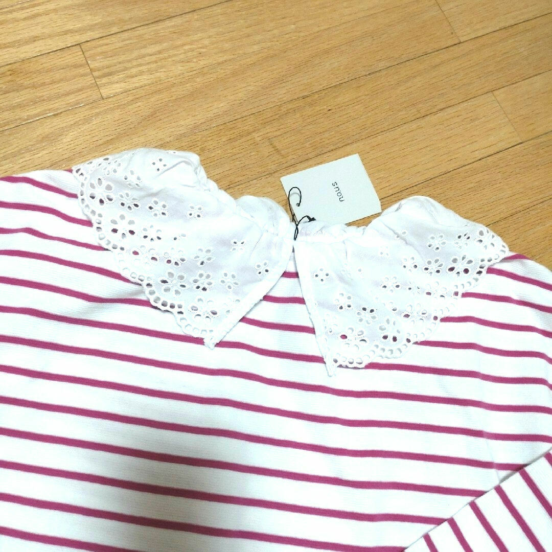 キムラタン(キムラタン)の新品キムラタンnous140ボーダーカットソー　長袖 キッズ/ベビー/マタニティのキッズ服女の子用(90cm~)(Tシャツ/カットソー)の商品写真