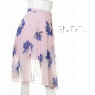 スナイデル(SNIDEL)のsnidel　オーガンジー花柄プリーツスカート(ひざ丈スカート)