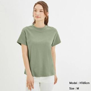 ジーユー(GU)のGU スムースT(半袖) グリーン(Tシャツ/カットソー(半袖/袖なし))