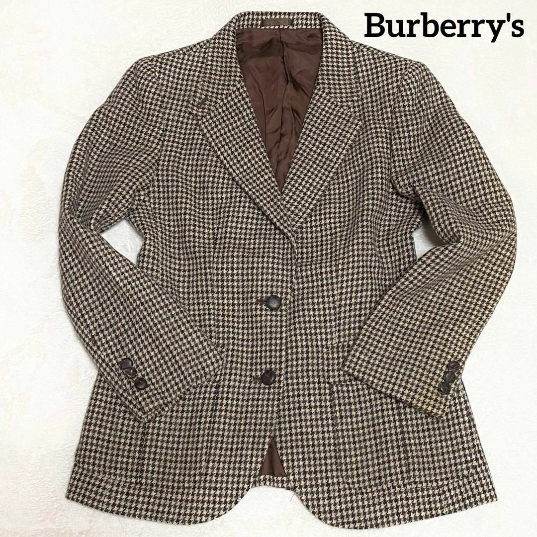 BURBERRY(バーバリー)のバーバリー　テーラードジャケット　茶色系　7AB2（S相当）　千鳥格子柄 レディースのジャケット/アウター(テーラードジャケット)の商品写真