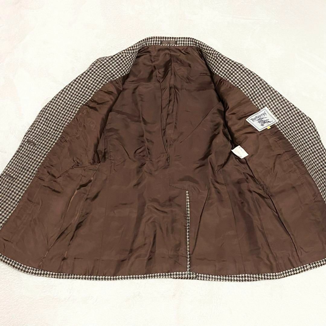 BURBERRY(バーバリー)のバーバリー　テーラードジャケット　茶色系　7AB2（S相当）　千鳥格子柄 レディースのジャケット/アウター(テーラードジャケット)の商品写真