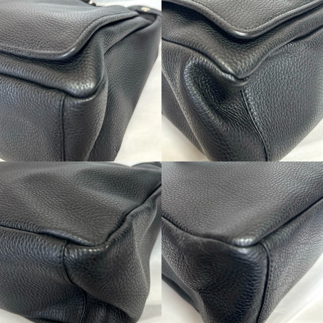 【良品】MAURO GOVERNA トリヨンレザー ブラック 肩掛けトートバッグ レディースのバッグ(トートバッグ)の商品写真