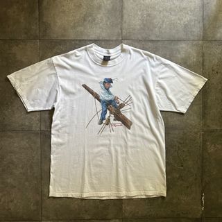 faconnable tシャツ アートチックtシャツ ホワイト XL 海軍(Tシャツ/カットソー(半袖/袖なし))