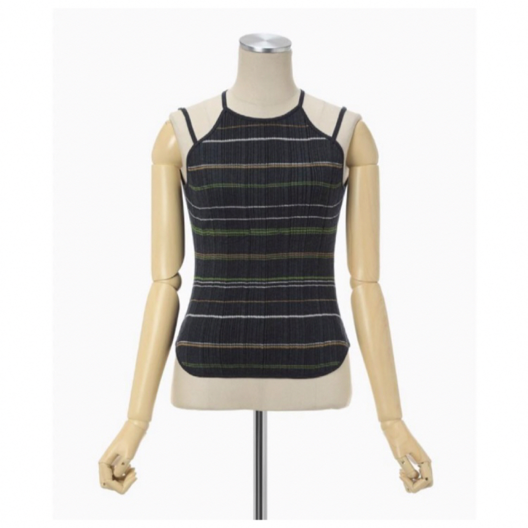 mame(マメ)のmame Random Ribbed Plaid Knitted Top  レディースのトップス(タンクトップ)の商品写真