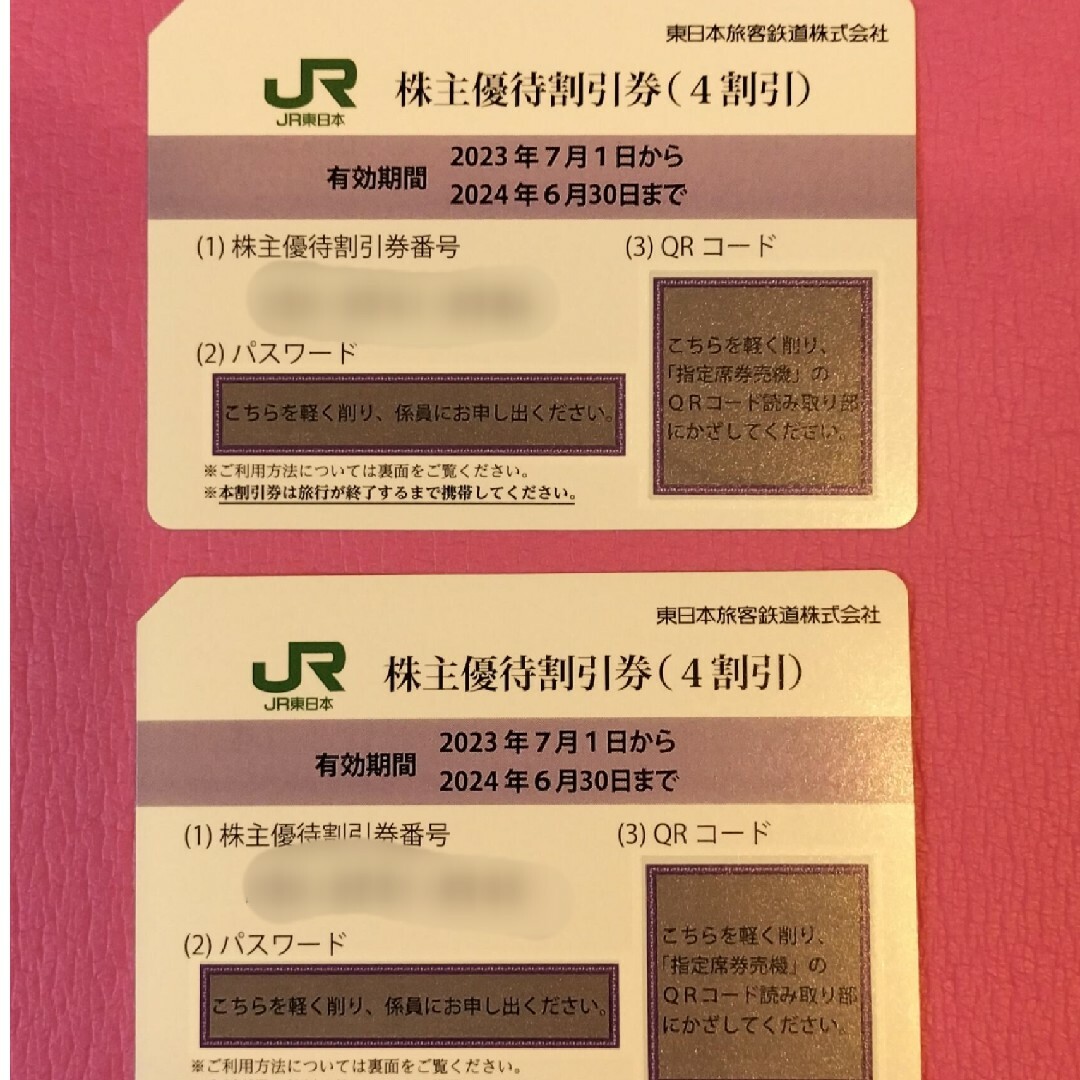 JR(ジェイアール)のJR東日本株主優待券 チケットの乗車券/交通券(鉄道乗車券)の商品写真