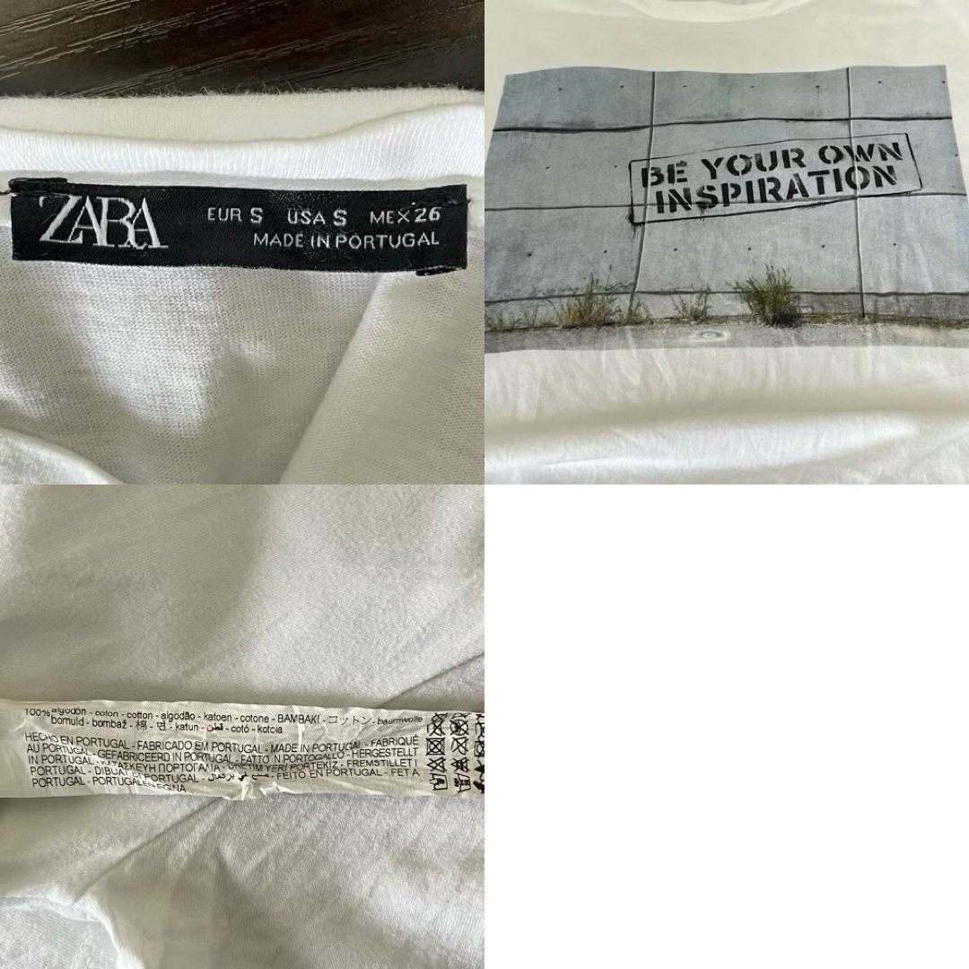 ZARA(ザラ)のZARA 半袖 Tシャツ プリント Sサイズ メンズ レディース 古着 夏 メンズのトップス(Tシャツ/カットソー(半袖/袖なし))の商品写真