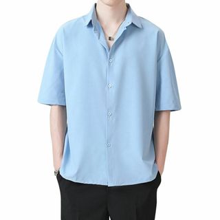 [GUTHONG] シャツ メンズ 半袖 長袖 夏 服 メンズ 大きいサイズ ワ(その他)