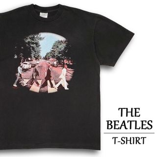 ザ・ビートルズ Tシャツ 半袖 THE BEATLES アビイロード ブラック サイズ：メンズ XL  ABBEY ROAD  バンドTシャツ ロックTシャツ 大きいサイズ 【新品】(Tシャツ/カットソー(半袖/袖なし))