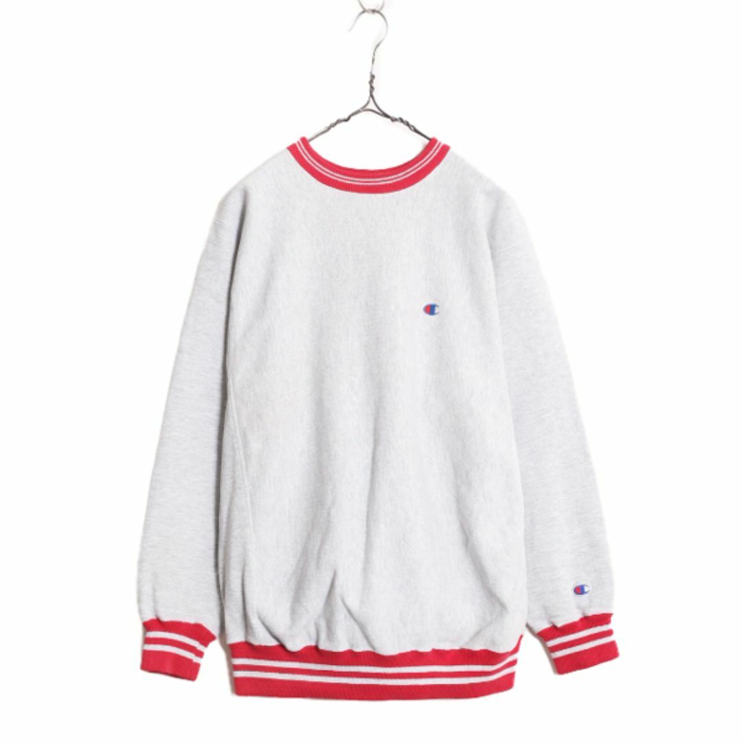 Champion(チャンピオン)の90s USA製 チャンピオン リバースウィーブ スウェット メンズ L / 90年代 オールド Champion トレーナー 裏起毛 ワンポイント リブライン メンズのトップス(スウェット)の商品写真